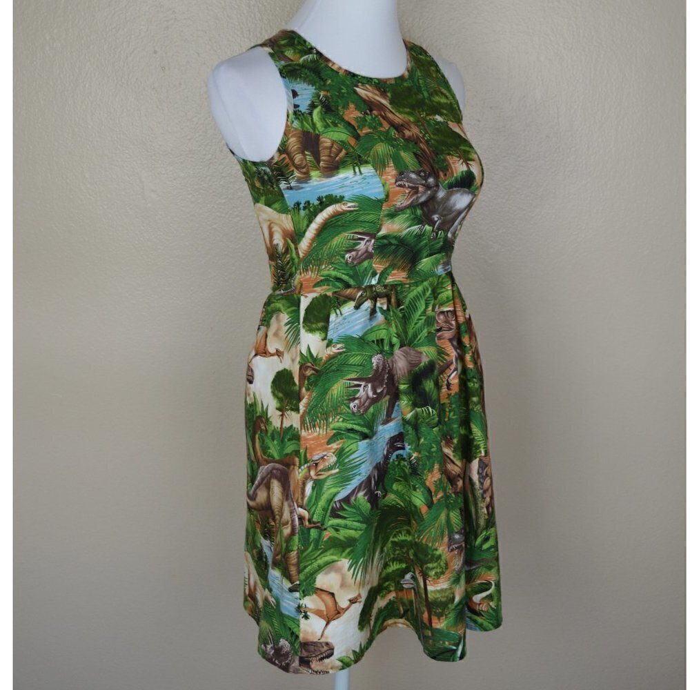 Retrolicious Dinosaur Printed Dress XS - Picture 7 of 8